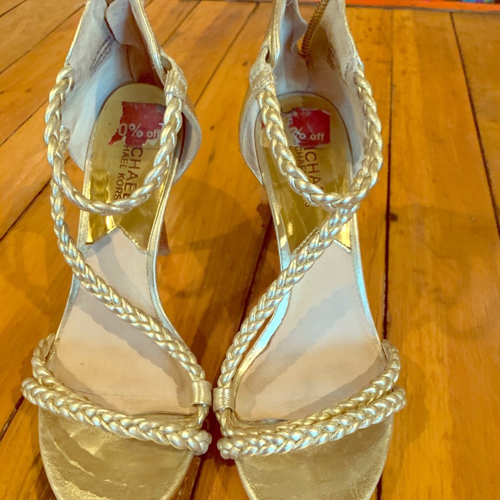 Michael Kors - Gold Sandal stappy open toe heels